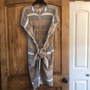 TIE FRONT COTTON DRESS/TUNIC